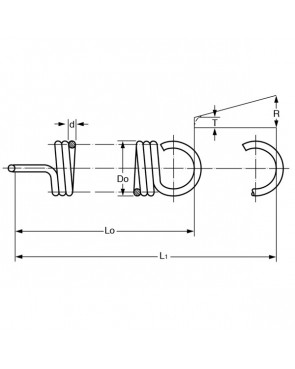 MOLLA TRAZIONE ACCIAIO INOX 302 L1MT T49100